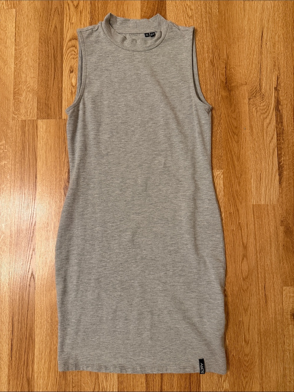 Superdry Gray Sleeveless Mock Neck Tank Dress Top